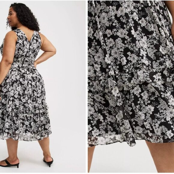 Midi V-Neck Ruffle Dress - Picture 4 of 5
